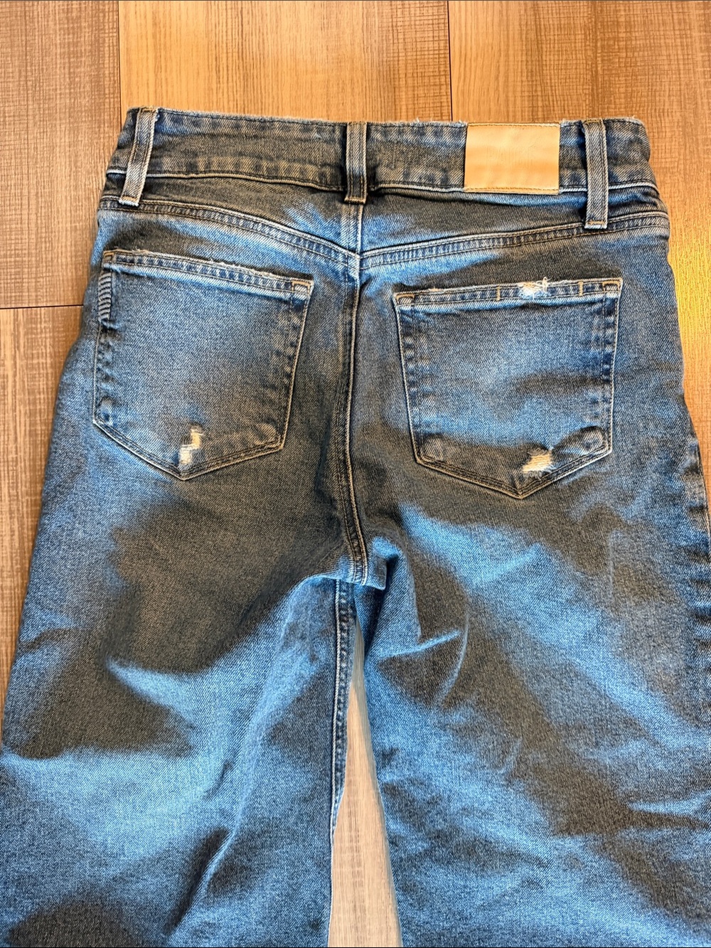 PAIGE Dark Blue Wide-Leg Cuffed Jeans - Picture 8 of 12